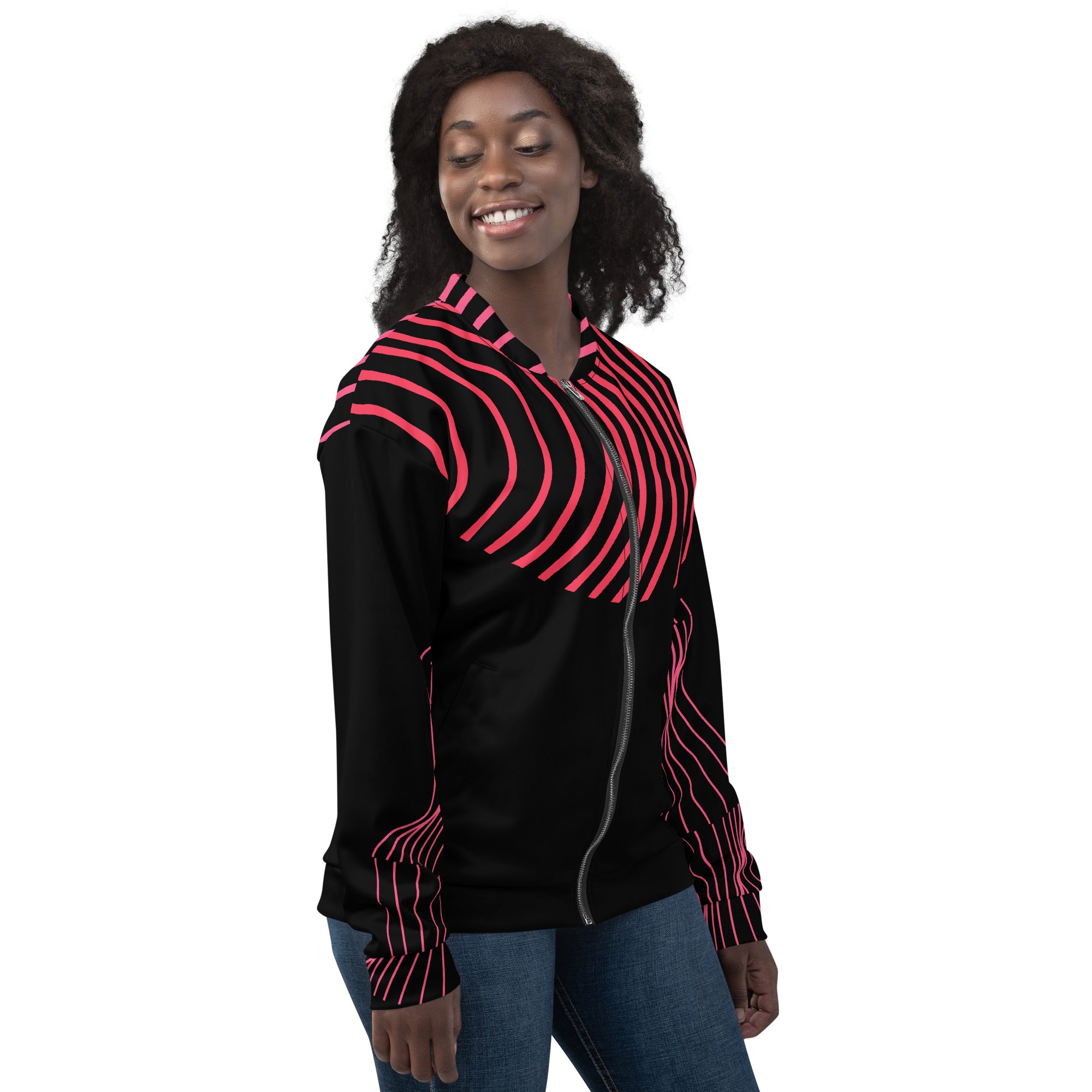 Unisex Bomber Jacket. Workout Cover Full Zipper Jacket. Streetwear. Ripple FX by WickedYo.